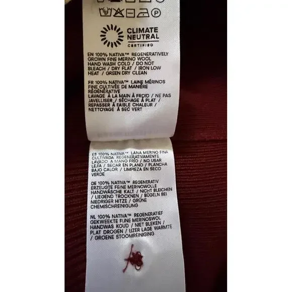 New Reformation Meadow Wool Crop Cardigan In Chianti Size XS $178 - Picture 11 of 12